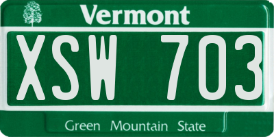 VT license plate XSW703