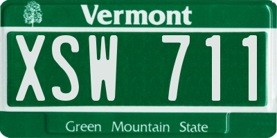 VT license plate XSW711