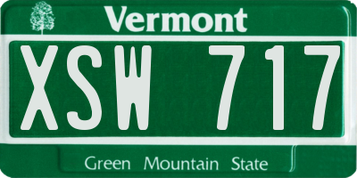 VT license plate XSW717