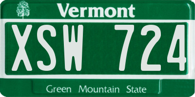VT license plate XSW724