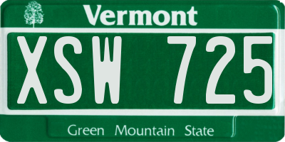 VT license plate XSW725