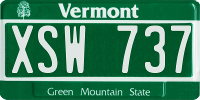 VT license plate XSW737