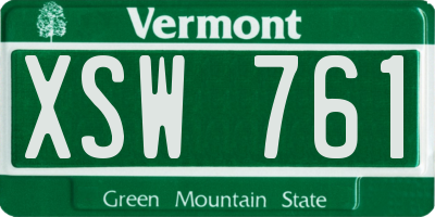 VT license plate XSW761