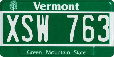 VT license plate XSW763