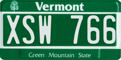 VT license plate XSW766