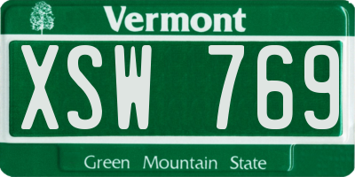 VT license plate XSW769