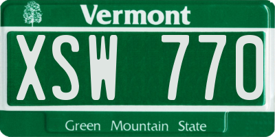 VT license plate XSW770