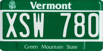 VT license plate XSW780