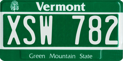 VT license plate XSW782