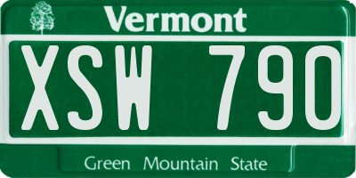 VT license plate XSW790