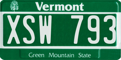 VT license plate XSW793
