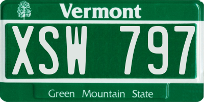 VT license plate XSW797