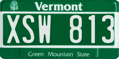 VT license plate XSW813