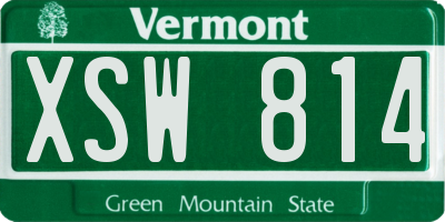 VT license plate XSW814