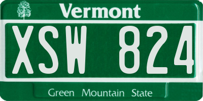 VT license plate XSW824