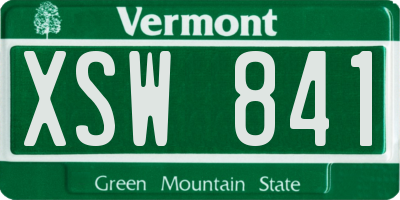 VT license plate XSW841