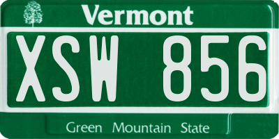 VT license plate XSW856