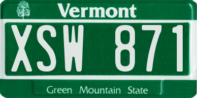 VT license plate XSW871