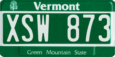 VT license plate XSW873