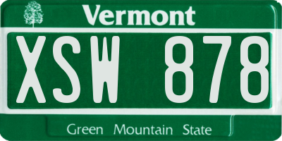 VT license plate XSW878