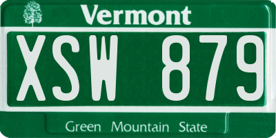 VT license plate XSW879
