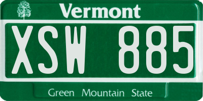 VT license plate XSW885