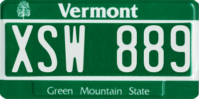 VT license plate XSW889