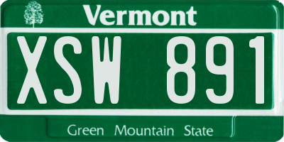 VT license plate XSW891