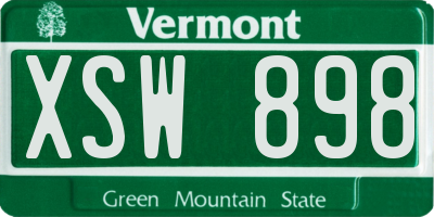VT license plate XSW898