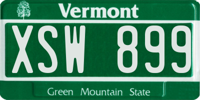 VT license plate XSW899
