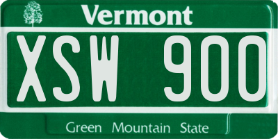 VT license plate XSW900