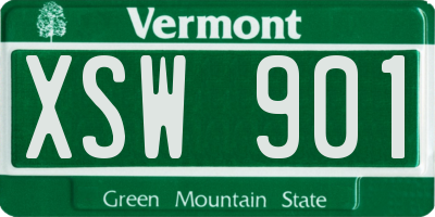 VT license plate XSW901