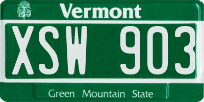 VT license plate XSW903