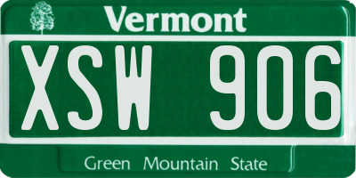 VT license plate XSW906