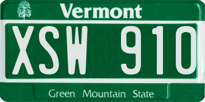 VT license plate XSW910