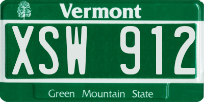 VT license plate XSW912