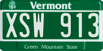 VT license plate XSW913