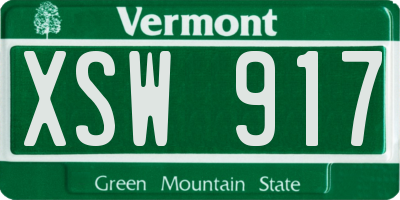 VT license plate XSW917
