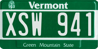 VT license plate XSW941