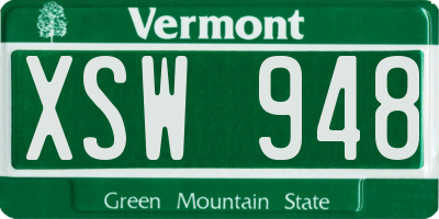 VT license plate XSW948