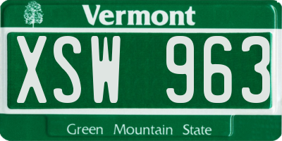 VT license plate XSW963