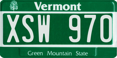 VT license plate XSW970