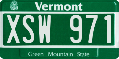 VT license plate XSW971