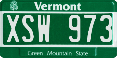 VT license plate XSW973