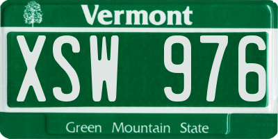 VT license plate XSW976