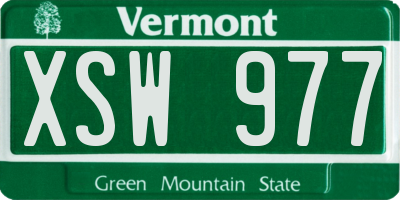 VT license plate XSW977