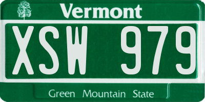VT license plate XSW979