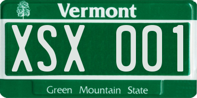 VT license plate XSX001