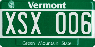 VT license plate XSX006