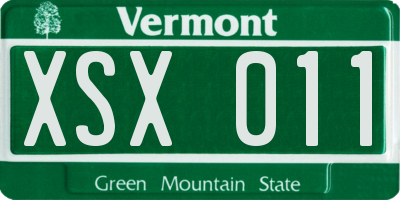 VT license plate XSX011